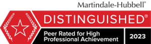 Martindale Hubbell Distinguished Peer Rated For High Professional Achievement 2023